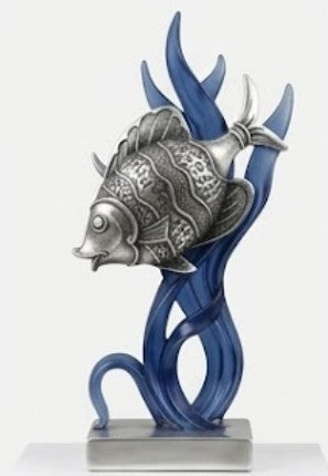 Modern Fish Sculpture, Coastal Table Decor, Polyester Fish Statue, Ocean Figurine