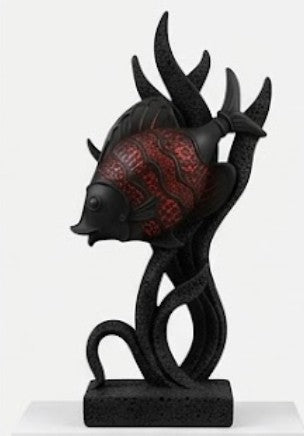 Modern Fish Sculpture, Coastal Table Decor, Polyester Fish Statue, Ocean Figurine
