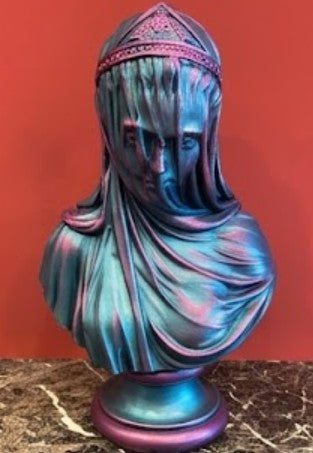 Veiled Lady Bust Sculpture, Veiled Lady Sculpture, Veiled Woman Bust, Classic Bust Statue, Decorative Veiled Lady, Elegant Indoor Decoration, Veiled Lady Bust