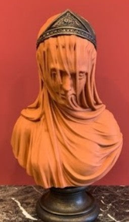 Veiled Lady Bust Sculpture, Veiled Lady Sculpture, Veiled Woman Bust, Classic Bust Statue, Decorative Veiled Lady, Elegant Indoor Decoration, Veiled Lady Bust
