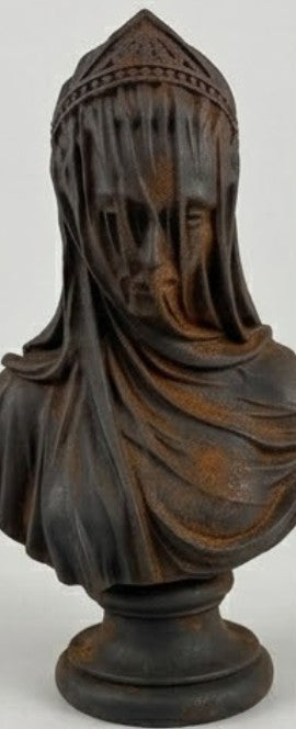 Veiled Lady Bust Sculpture, Veiled Lady Sculpture, Veiled Woman Bust, Classic Bust Statue, Decorative Veiled Lady, Elegant Indoor Decoration, Veiled Lady Bust