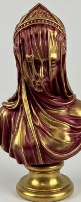 Veiled Lady Bust Sculpture, Veiled Lady Sculpture, Veiled Woman Bust, Classic Bust Statue, Decorative Veiled Lady, Elegant Indoor Decoration, Veiled Lady Bust