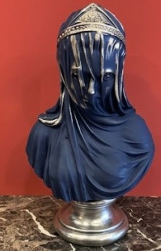 Veiled Lady Bust Sculpture, Veiled Lady Sculpture, Veiled Woman Bust, Classic Bust Statue, Decorative Veiled Lady, Elegant Indoor Decoration, Veiled Lady Bust