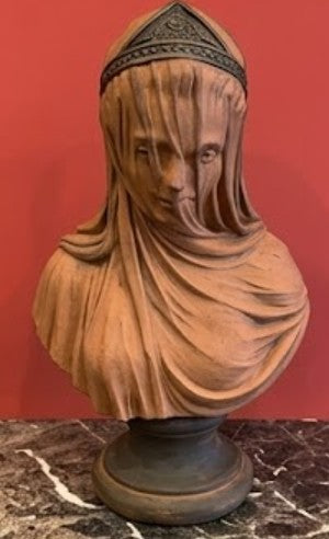 Veiled Lady Bust Sculpture, Veiled Lady Sculpture, Veiled Woman Bust, Classic Bust Statue, Decorative Veiled Lady, Elegant Indoor Decoration, Veiled Lady Bust