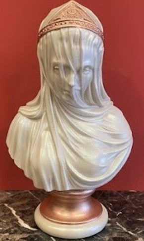 Veiled Lady Bust Sculpture, Veiled Lady Sculpture, Veiled Woman Bust, Classic Bust Statue, Decorative Veiled Lady, Elegant Indoor Decoration, Veiled Lady Bust
