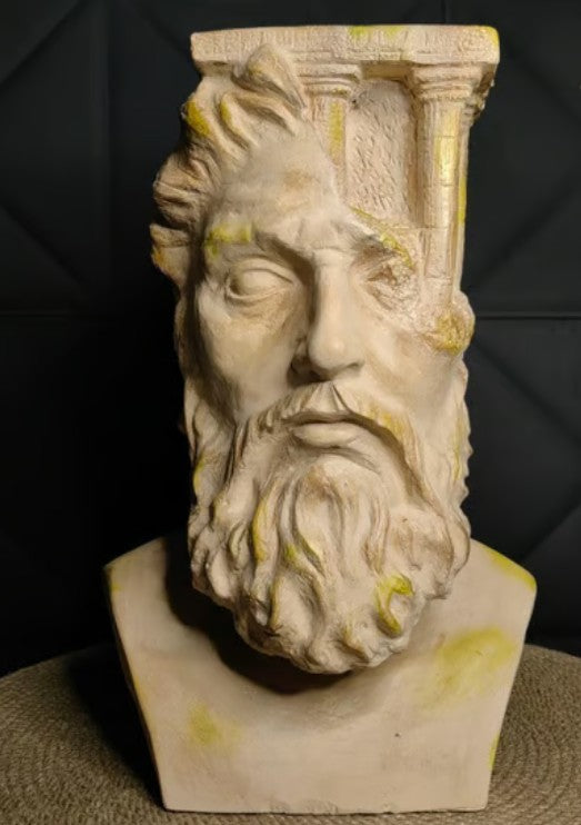 Handmade Zeus Bust Decor, Ancient Greek Zeus Sculpture, Mythological Zeus Bust Statue, Classical Greek God Decor, Zeus Head Sculpture