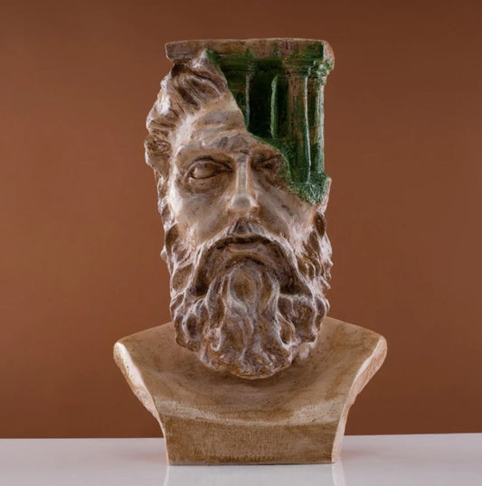 Handmade Zeus Bust Decor, Ancient Greek Zeus Sculpture, Mythological Zeus Bust Statue, Classical Greek God Decor, Zeus Head Sculpture