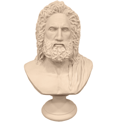 Handmade Zeus Bust, Handmade Greek Zeus Bust, Handmade Zeus Sculpture, Colorful Greek Mythology Bust, Colorful Greek God Statue, Zeus Statue