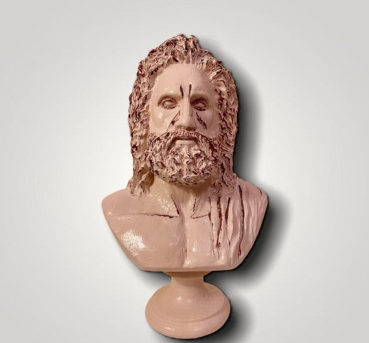 Handmade Zeus Bust, Handmade Greek Zeus Bust, Handmade Zeus Sculpture, Colorful Greek Mythology Bust, Colorful Greek God Statue, Zeus Statue