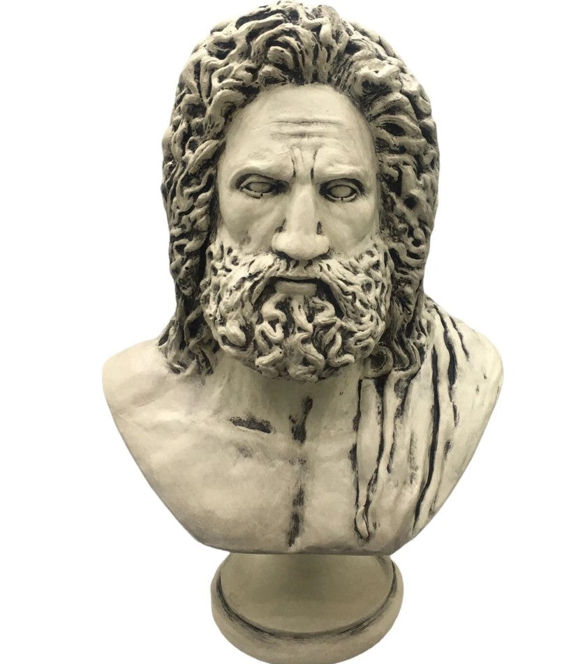 Handmade Zeus Bust, Handmade Greek Zeus Bust, Handmade Zeus Sculpture, Colorful Greek Mythology Bust, Colorful Greek God Statue, Zeus Statue