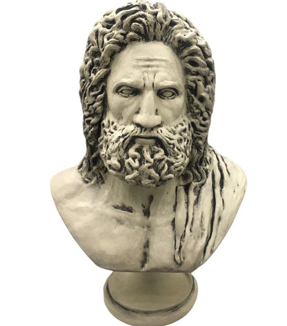 Handmade Zeus Bust, Handmade Greek Zeus Bust, Handmade Zeus Sculpture, Colorful Greek Mythology Bust, Colorful Greek God Statue, Zeus Statue