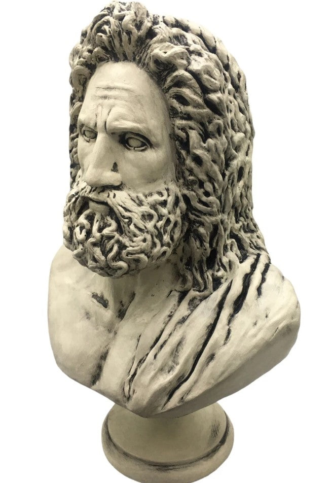 Handmade Zeus Bust, Handmade Greek Zeus Bust, Handmade Zeus Sculpture, Colorful Greek Mythology Bust, Colorful Greek God Statue, Zeus Statue