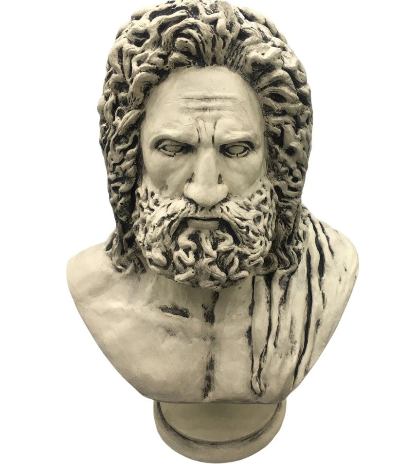 Handmade Zeus Bust, Handmade Greek Zeus Bust, Handmade Zeus Sculpture, Colorful Greek Mythology Bust, Colorful Greek God Statue, Zeus Statue