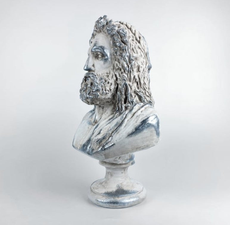 Handmade Zeus Bust, Handmade Greek Zeus Bust, Handmade Zeus Sculpture, Colorful Greek Mythology Bust, Colorful Greek God Statue, Zeus Statue