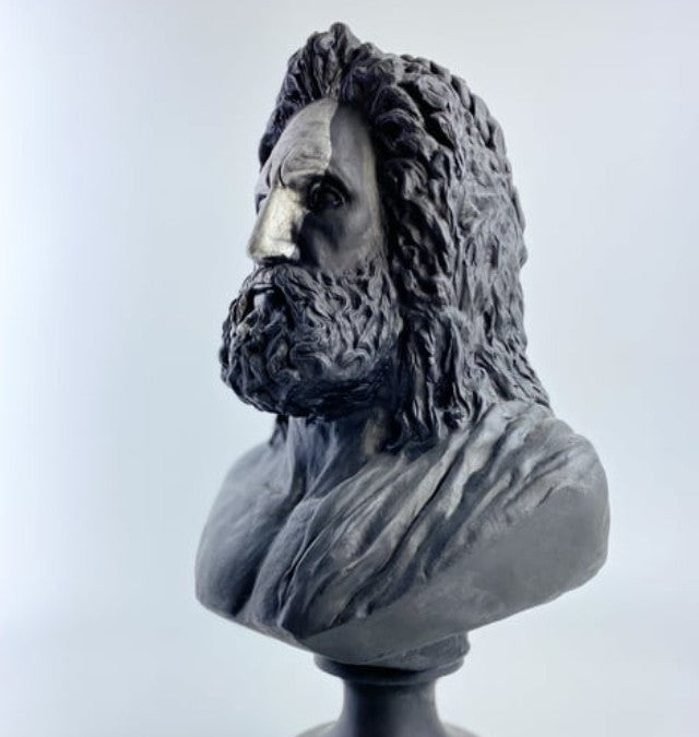 Handmade Zeus Bust, Handmade Greek Zeus Bust, Handmade Zeus Sculpture, Colorful Greek Mythology Bust, Colorful Greek God Statue, Zeus Statue