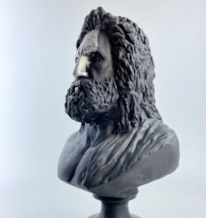 Handmade Zeus Bust, Handmade Greek Zeus Bust, Handmade Zeus Sculpture, Colorful Greek Mythology Bust, Colorful Greek God Statue, Zeus Statue