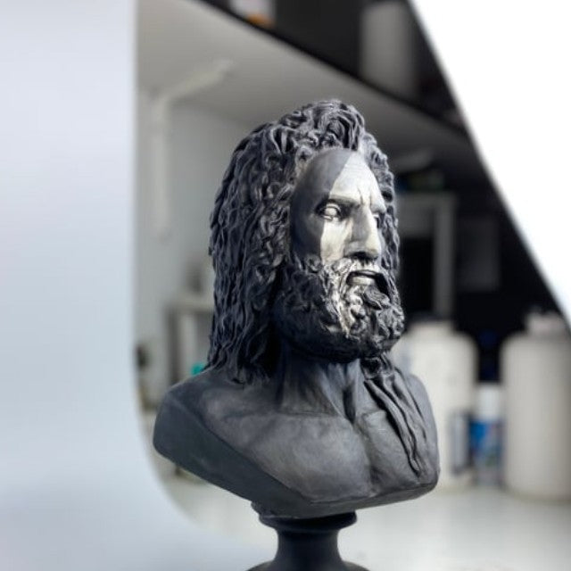 Handmade Zeus Bust, Handmade Greek Zeus Bust, Handmade Zeus Sculpture, Colorful Greek Mythology Bust, Colorful Greek God Statue, Zeus Statue