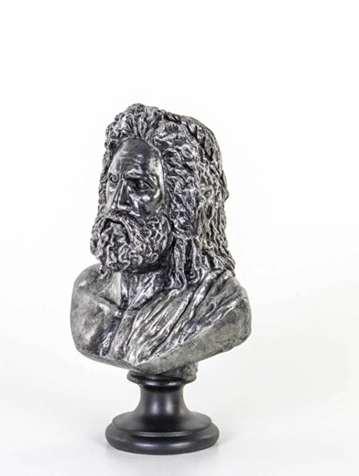 Handmade Zeus Bust, Handmade Greek Zeus Bust, Handmade Zeus Sculpture, Colorful Greek Mythology Bust, Colorful Greek God Statue, Zeus Statue
