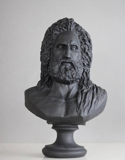 Handmade Zeus Bust, Handmade Greek Zeus Bust, Handmade Zeus Sculpture, Colorful Greek Mythology Bust, Colorful Greek God Statue, Zeus Statue