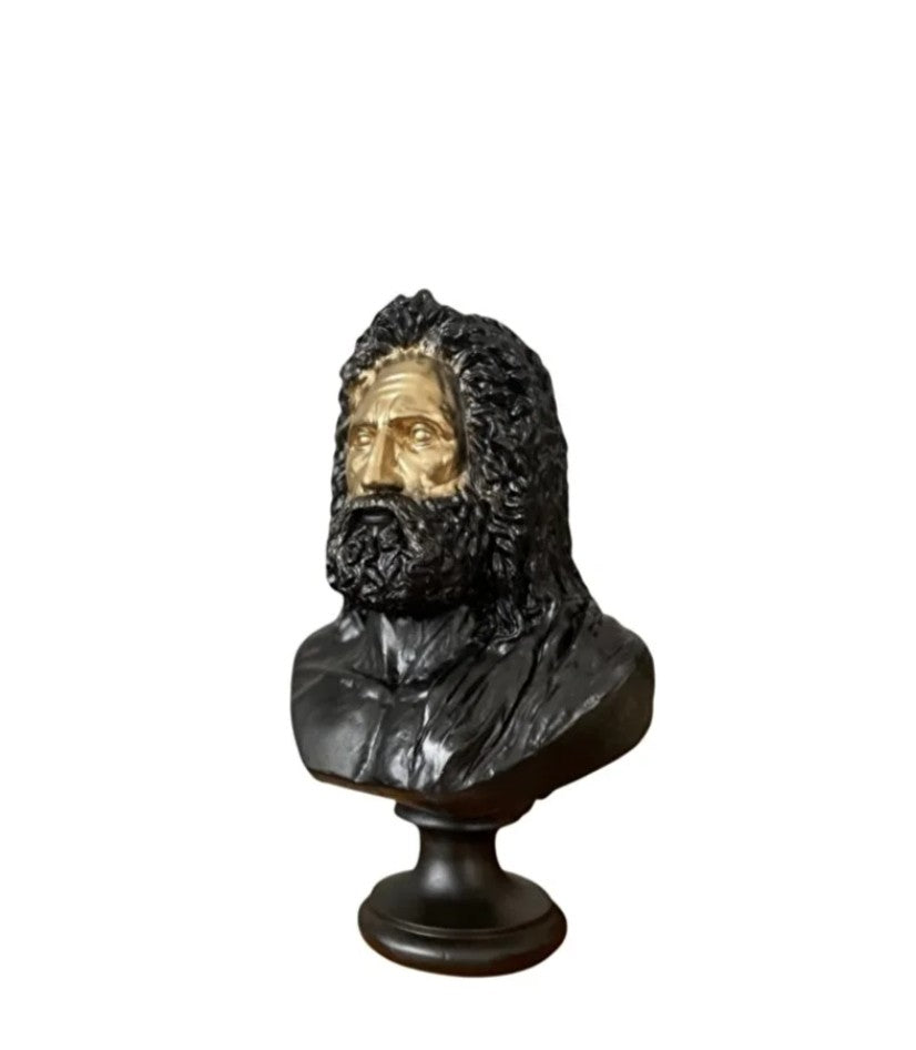 Handmade Zeus Bust, Handmade Greek Zeus Bust, Handmade Zeus Sculpture, Colorful Greek Mythology Bust, Colorful Greek God Statue, Zeus Statue