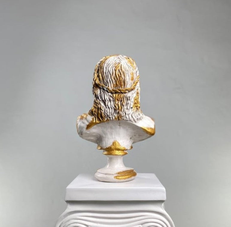 Handmade Zeus Bust, Handmade Greek Zeus Bust, Handmade Zeus Sculpture, Colorful Greek Mythology Bust, Colorful Greek God Statue, Zeus Statue