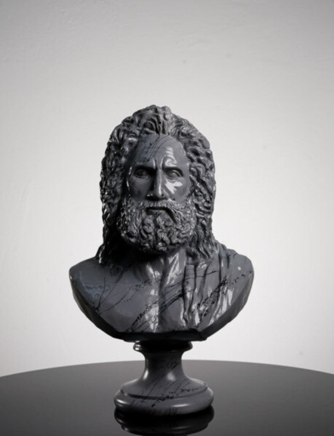 Handmade Zeus Bust, Handmade Greek Zeus Bust, Handmade Zeus Sculpture, Colorful Greek Mythology Bust, Colorful Greek God Statue, Zeus Statue