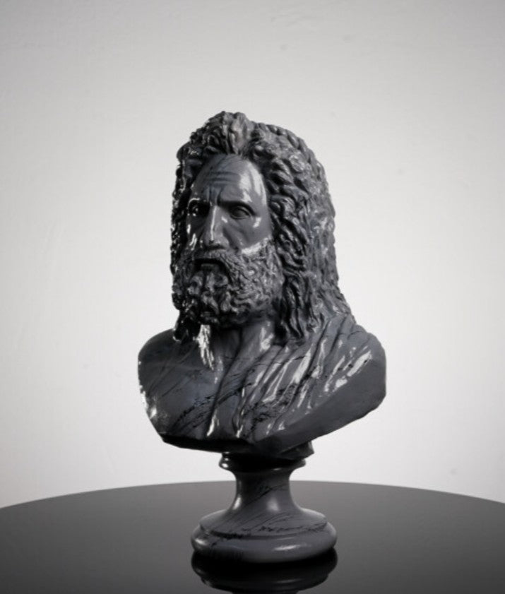 Handmade Zeus Bust, Handmade Greek Zeus Bust, Handmade Zeus Sculpture, Colorful Greek Mythology Bust, Colorful Greek God Statue, Zeus Statue