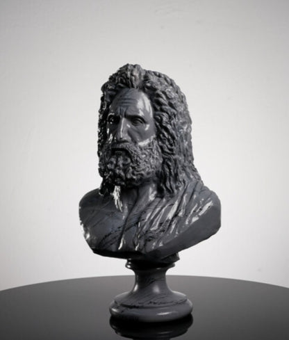 Handmade Zeus Bust, Handmade Greek Zeus Bust, Handmade Zeus Sculpture, Colorful Greek Mythology Bust, Colorful Greek God Statue, Zeus Statue