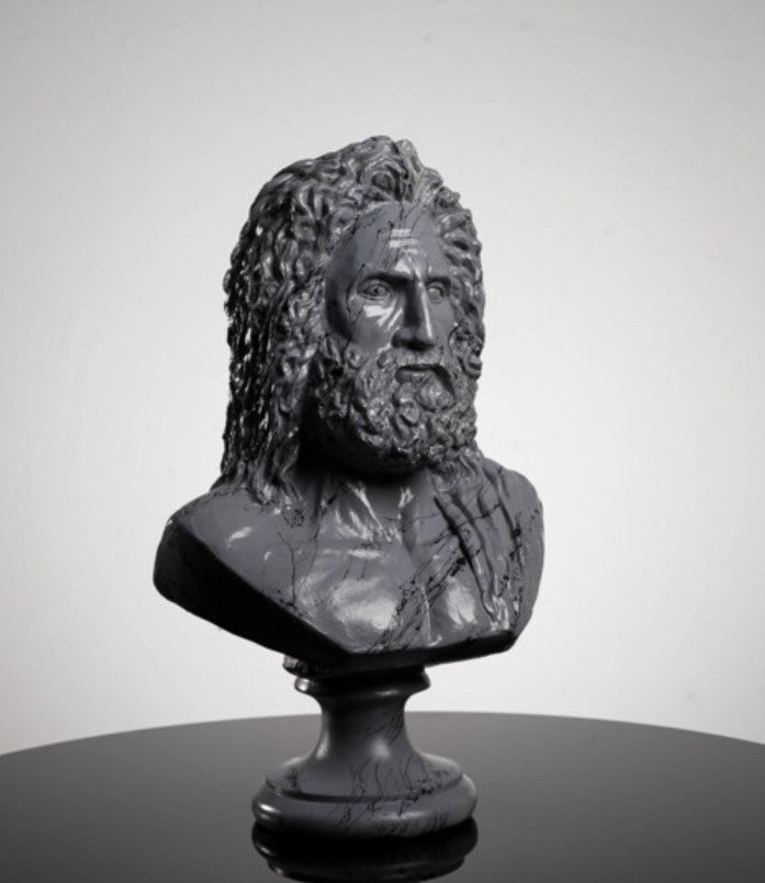Handmade Zeus Bust, Handmade Greek Zeus Bust, Handmade Zeus Sculpture, Colorful Greek Mythology Bust, Colorful Greek God Statue, Zeus Statue