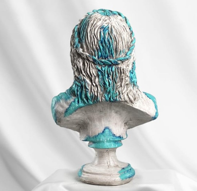 Handmade Zeus Bust, Handmade Greek Zeus Bust, Handmade Zeus Sculpture, Colorful Greek Mythology Bust, Colorful Greek God Statue, Zeus Statue
