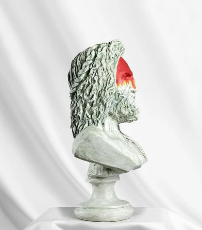Handmade Zeus Bust, Handmade Greek Zeus Bust, Handmade Zeus Sculpture, Colorful Greek Mythology Bust, Colorful Greek God Statue, Zeus Statue