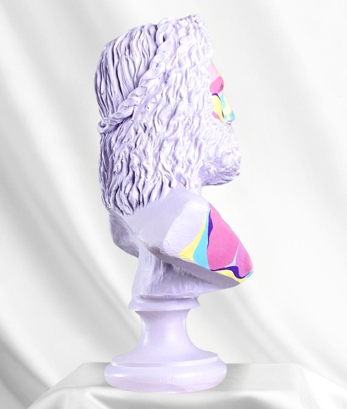 Handmade Zeus Bust, Handmade Greek Zeus Bust, Handmade Zeus Sculpture, Colorful Greek Mythology Bust, Colorful Greek God Statue, Zeus Statue