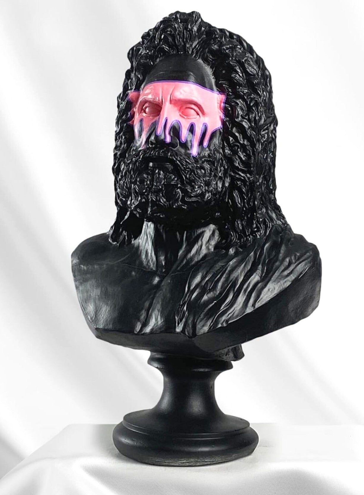 Handmade Zeus Bust, Handmade Greek Zeus Bust, Handmade Zeus Sculpture, Colorful Greek Mythology Bust, Colorful Greek God Statue, Zeus Statue