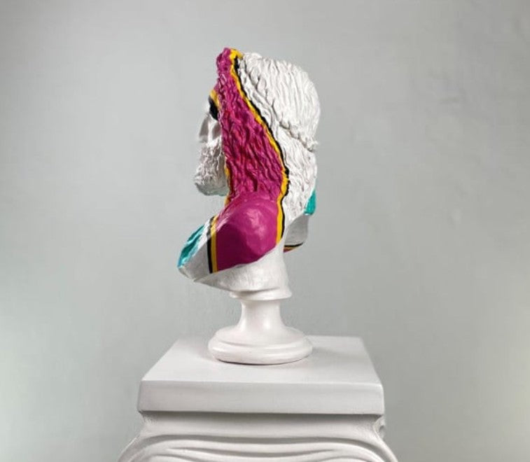 Handmade Zeus Bust, Handmade Greek Zeus Bust, Handmade Zeus Sculpture, Colorful Greek Mythology Bust, Colorful Greek God Statue, Zeus Statue