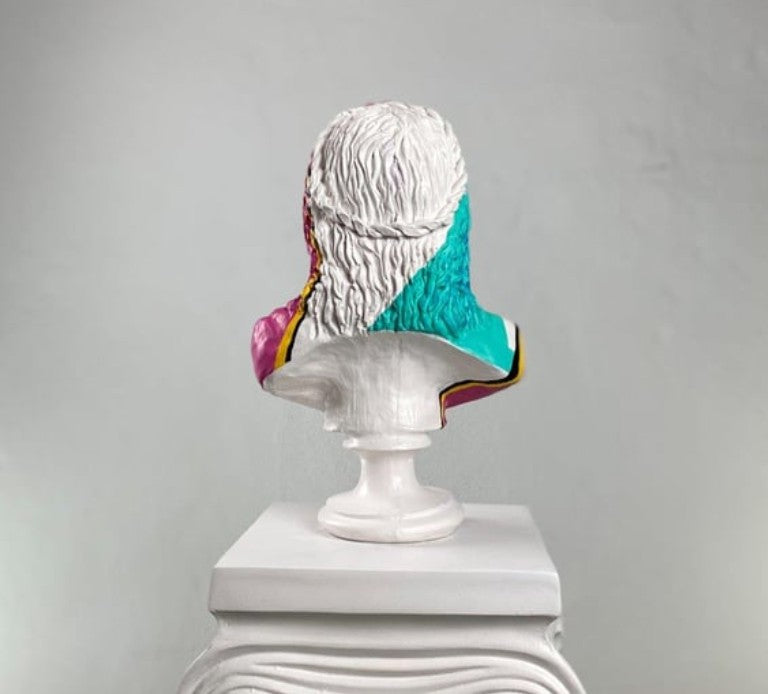 Handmade Zeus Bust, Handmade Greek Zeus Bust, Handmade Zeus Sculpture, Colorful Greek Mythology Bust, Colorful Greek God Statue, Zeus Statue