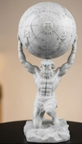 Atlas hält die Globus-Statue, Atlas-Figur, griechische Mythologie-Dekor, Atlas-Skulptur, Mythologie-Kunst-Dekor, Mythologie-Statue, Atlas-Büste-Dekor, Atlas-Statue