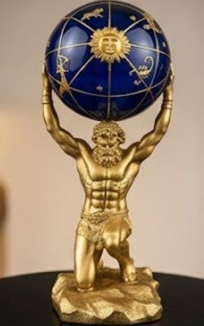 Atlas hält die Globus-Statue, Atlas-Figur, griechische Mythologie-Dekor, Atlas-Skulptur, Mythologie-Kunst-Dekor, Mythologie-Statue, Atlas-Büste-Dekor, Atlas-Statue
