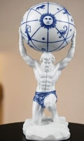 Atlas hält die Globus-Statue, Atlas-Figur, griechische Mythologie-Dekor, Atlas-Skulptur, Mythologie-Kunst-Dekor, Mythologie-Statue, Atlas-Büste-Dekor, Atlas-Statue
