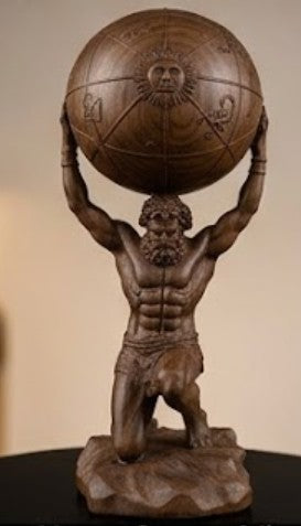Atlas hält die Globus-Statue, Atlas-Figur, griechische Mythologie-Dekor, Atlas-Skulptur, Mythologie-Kunst-Dekor, Mythologie-Statue, Atlas-Büste-Dekor, Atlas-Statue