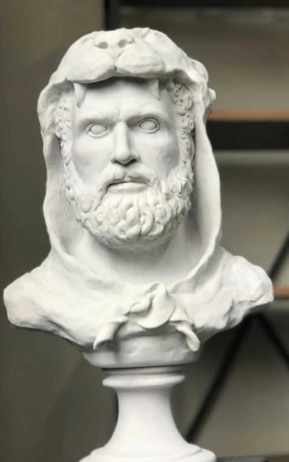 Handmade Hercules Bust, Mythology Sculpture , Mythological Decor, Handmade Greek Statue