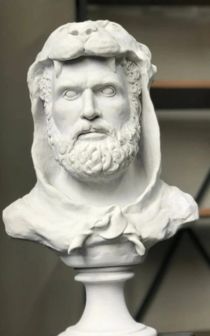 Handmade Hercules Bust, Mythology Sculpture , Mythological Decor, Handmade Greek Statue