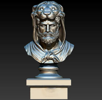Handmade Hercules Bust, Mythology Sculpture , Mythological Decor, Handmade Greek Statue