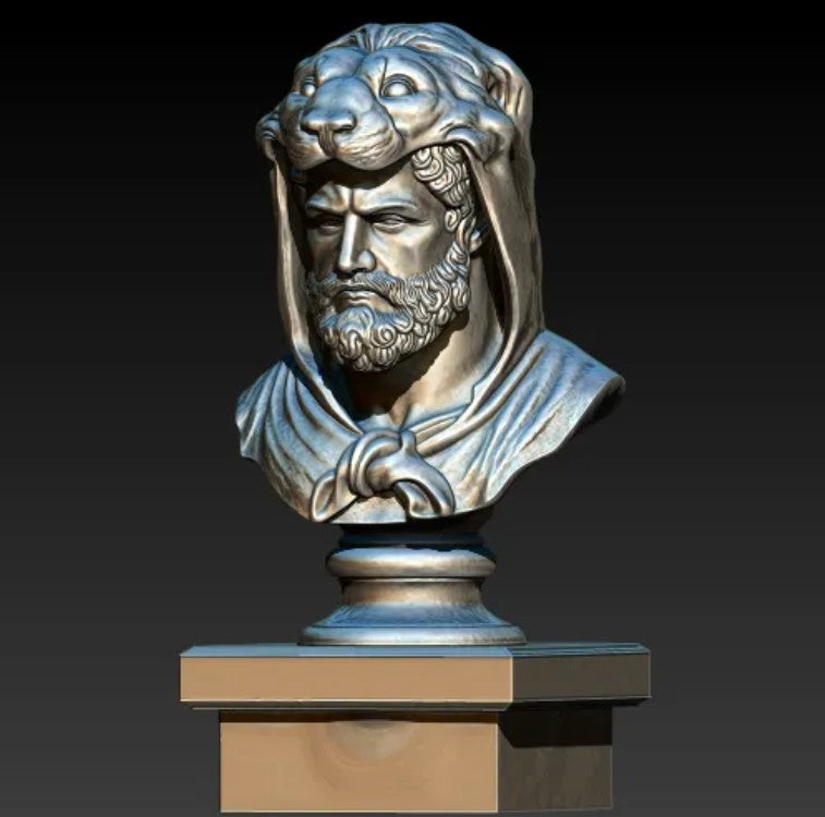 Handmade Hercules Bust, Mythology Sculpture , Mythological Decor, Handmade Greek Statue