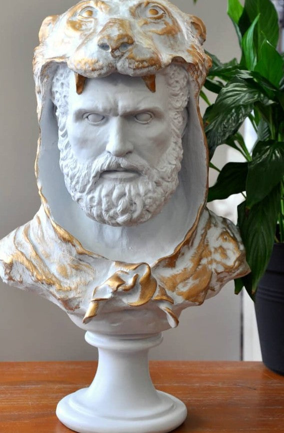 Handmade Hercules Bust, Mythology Sculpture , Mythological Decor, Handmade Greek Statue