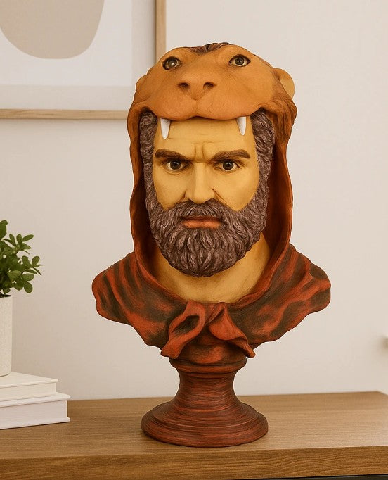 Handmade Hercules Bust, Mythology Sculpture , Mythological Decor, Handmade Greek Statue