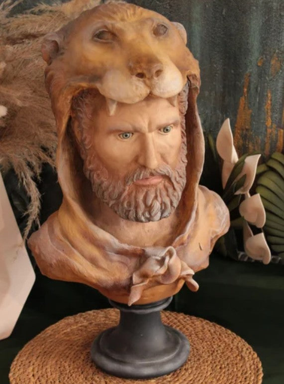 Handmade Hercules Bust, Mythology Sculpture , Mythological Decor, Handmade Greek Statue