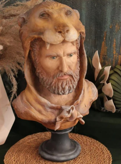 Handmade Hercules Bust, Mythology Sculpture , Mythological Decor, Handmade Greek Statue