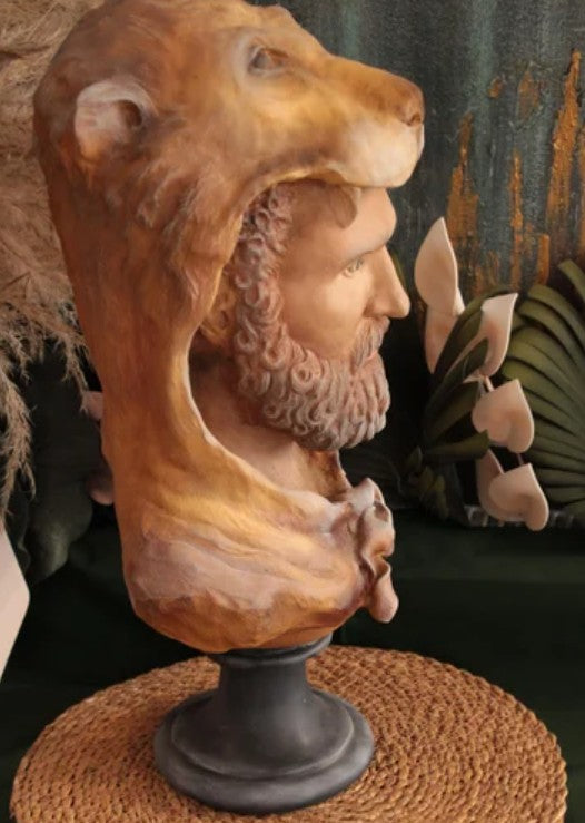 Handmade Hercules Bust, Mythology Sculpture , Mythological Decor, Handmade Greek Statue