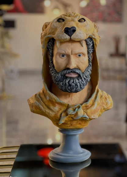 Handmade Hercules Bust, Mythology Sculpture , Mythological Decor, Handmade Greek Statue