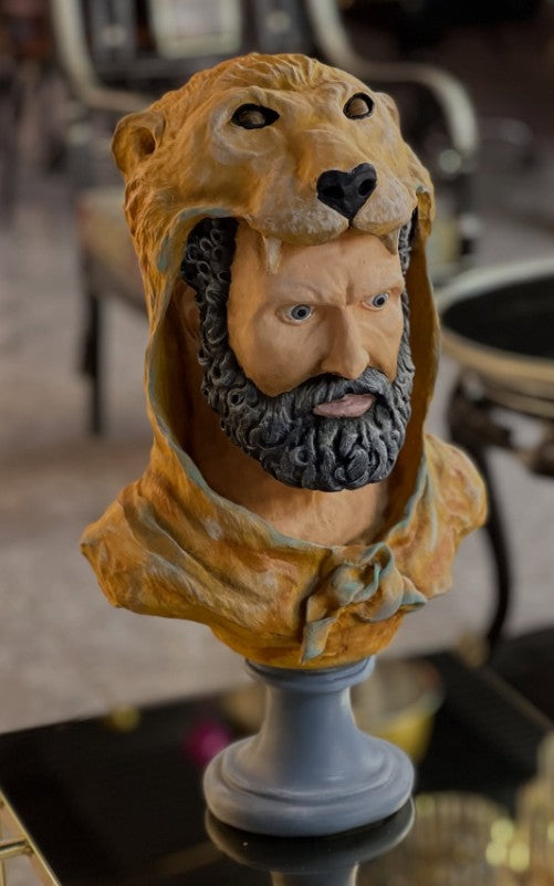 Handmade Hercules Bust, Mythology Sculpture , Mythological Decor, Handmade Greek Statue
